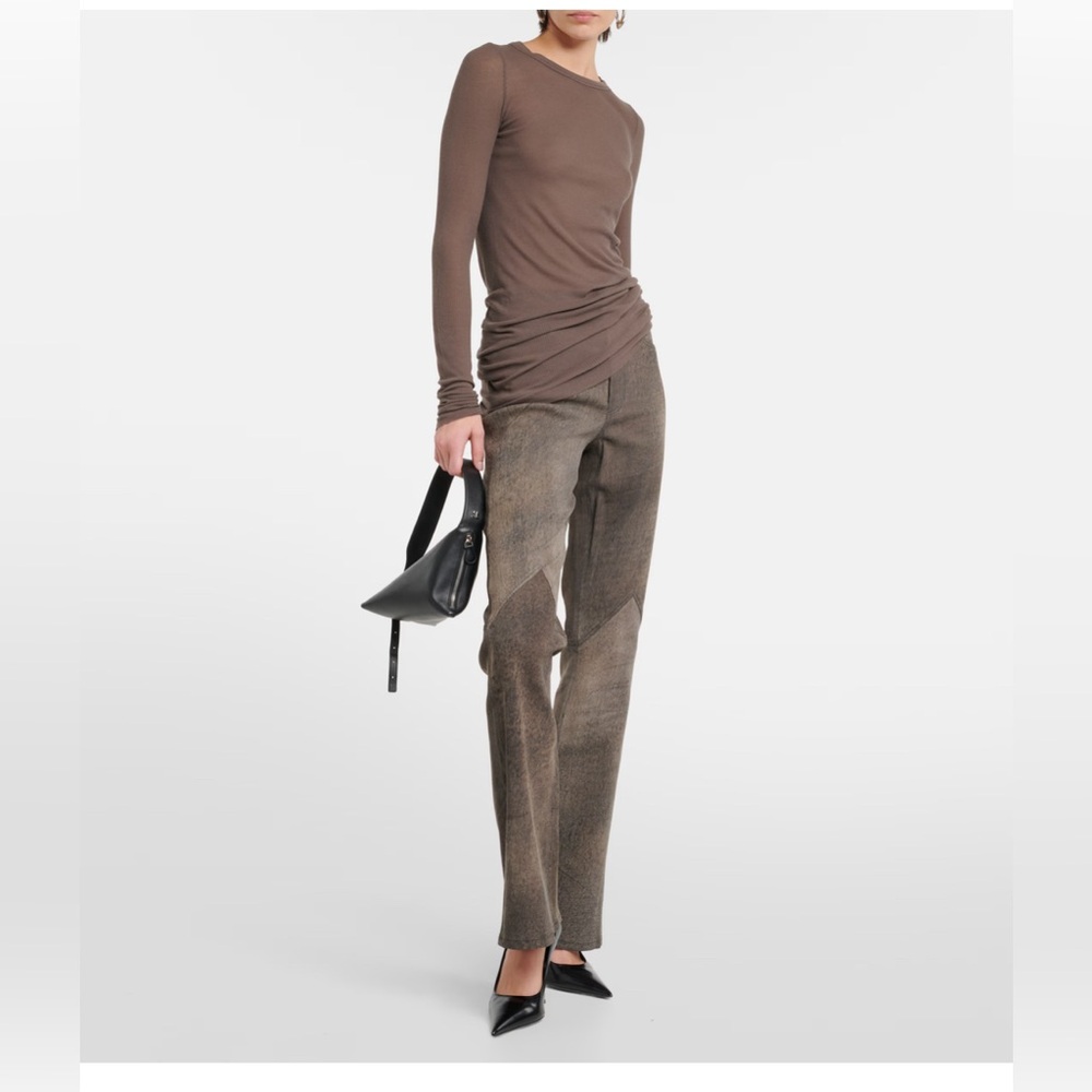 Re/Done Brown Straight Leg Women's Leather Pants. Brand new never worn!